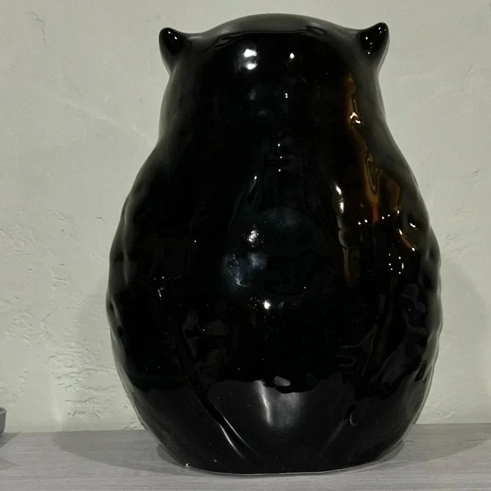 Rae Dunn Halloween/Fall Decoration. Black ceramic “NIGHT WATCH” owl. Brand new! - Picture 4 of 5